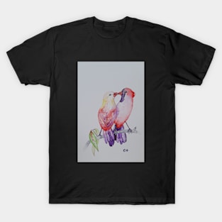 Finches Design, bird art, small cute birds T-Shirt